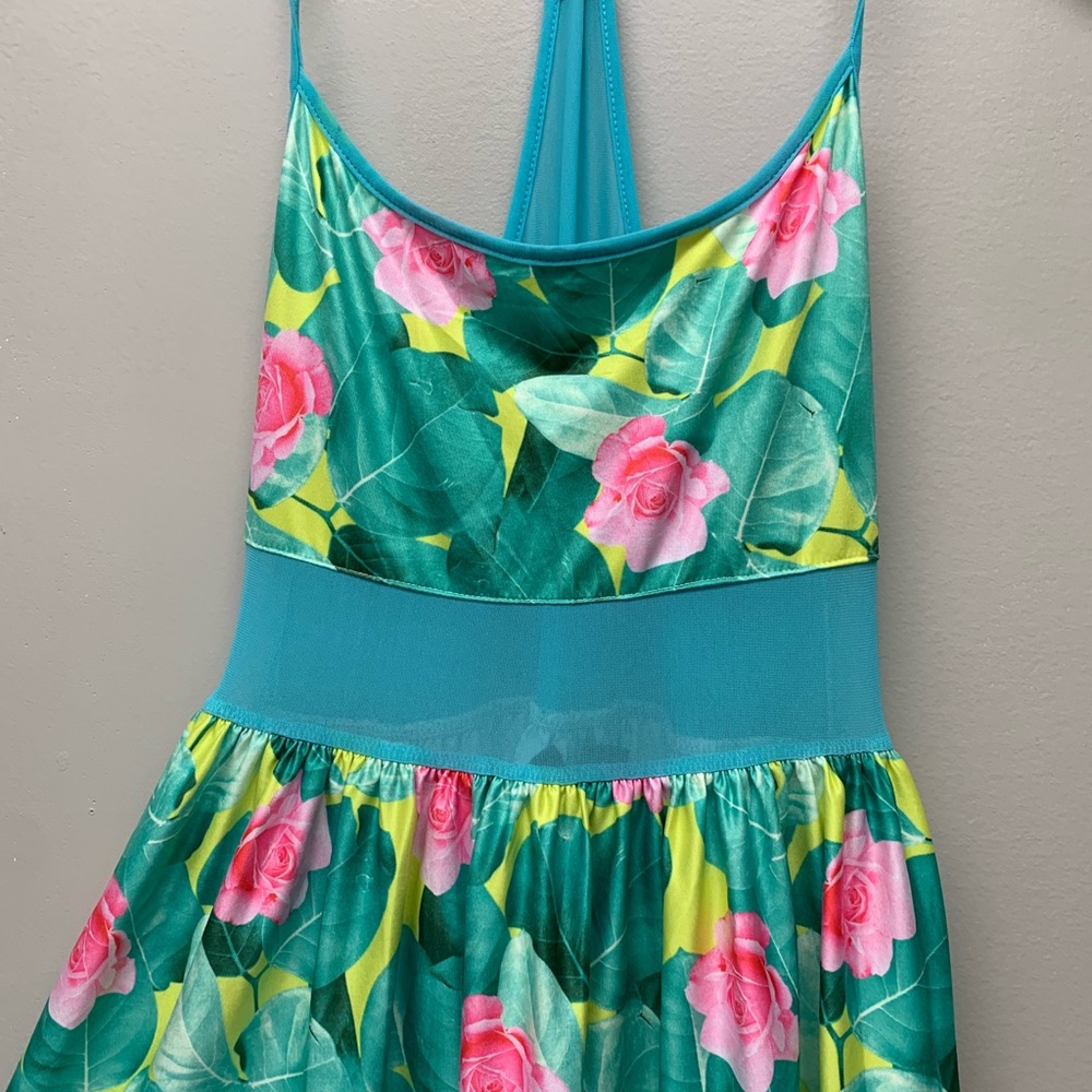 Kuccia Tropical Floral sheer midi dress